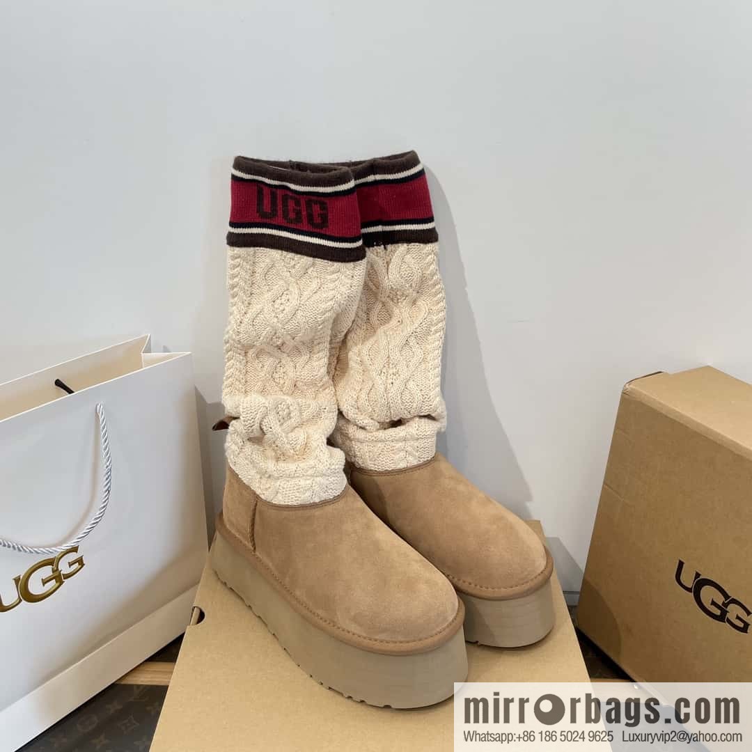 UGG autumn and winter thick-soled long-tube knitted wool socks boots