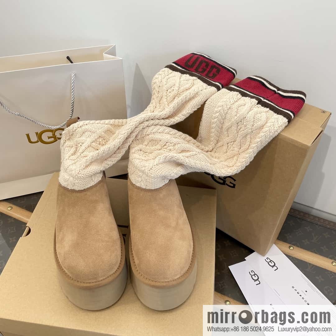 UGG autumn and winter thick-soled long-tube knitted wool socks boots
