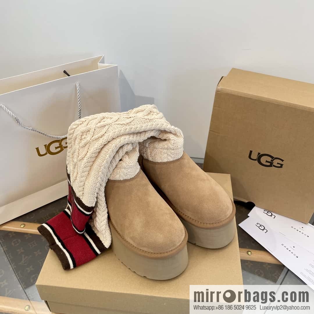 UGG autumn and winter thick-soled long-tube knitted wool socks boots