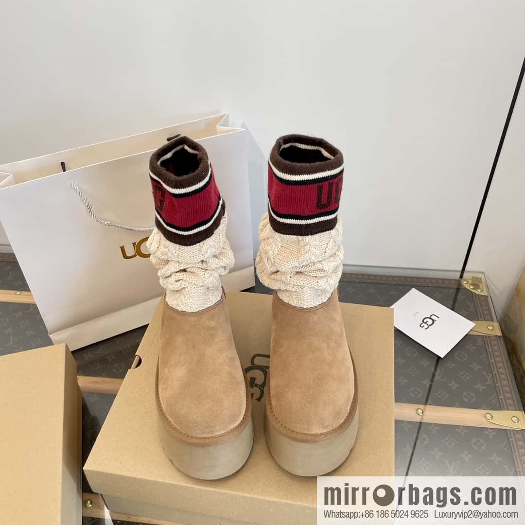 UGG autumn and winter thick-soled long-tube knitted wool socks boots