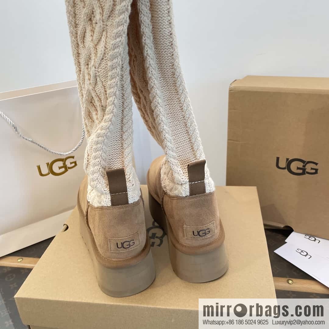 UGG autumn and winter thick-soled long-tube knitted wool socks boots