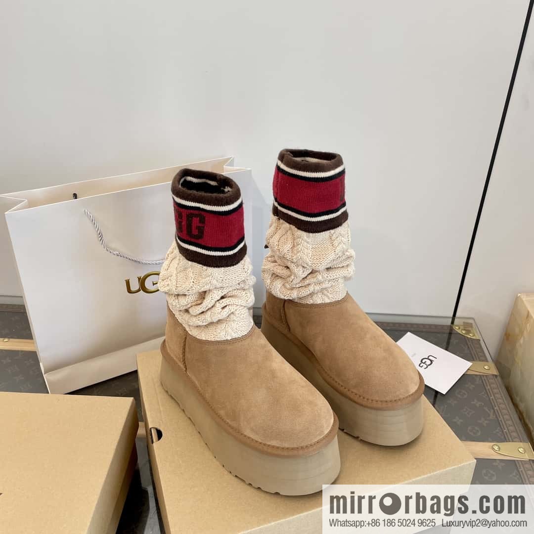 UGG autumn and winter thick-soled long-tube knitted wool socks boots