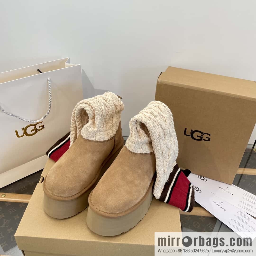 UGG autumn and winter thick-soled long-tube knitted wool socks boots