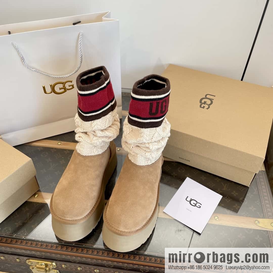 UGG autumn and winter thick-soled long-tube knitted wool socks boots
