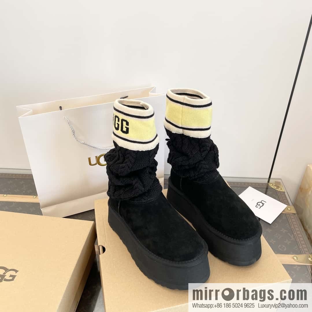 UGG autumn and winter thick-soled long-tube knitted wool socks boots
