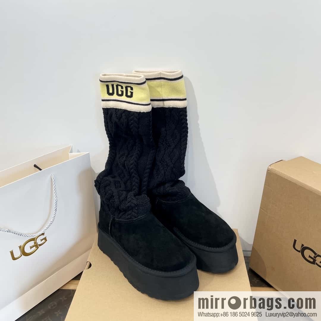 UGG autumn and winter thick-soled long-tube knitted wool socks boots