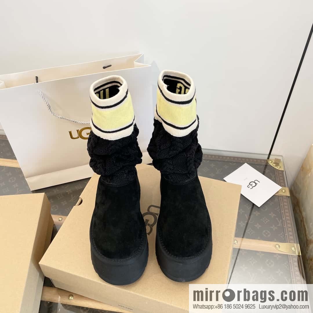 UGG autumn and winter thick-soled long-tube knitted wool socks boots