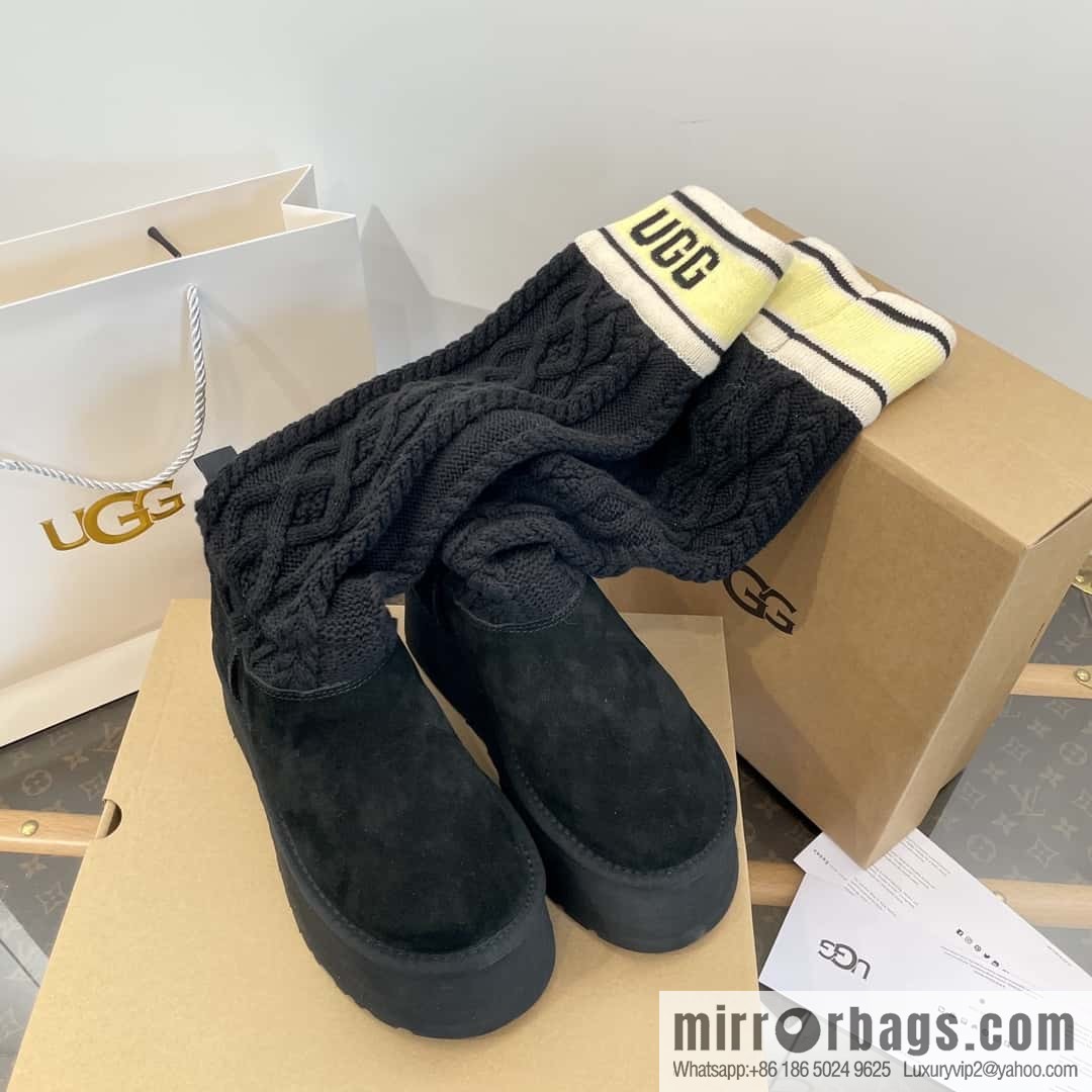 UGG autumn and winter thick-soled long-tube knitted wool socks boots