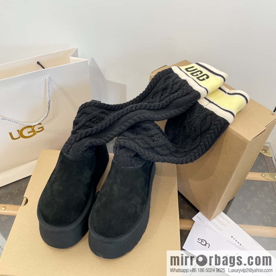 UGG autumn and winter thick-soled long-tube knitted wool socks boots