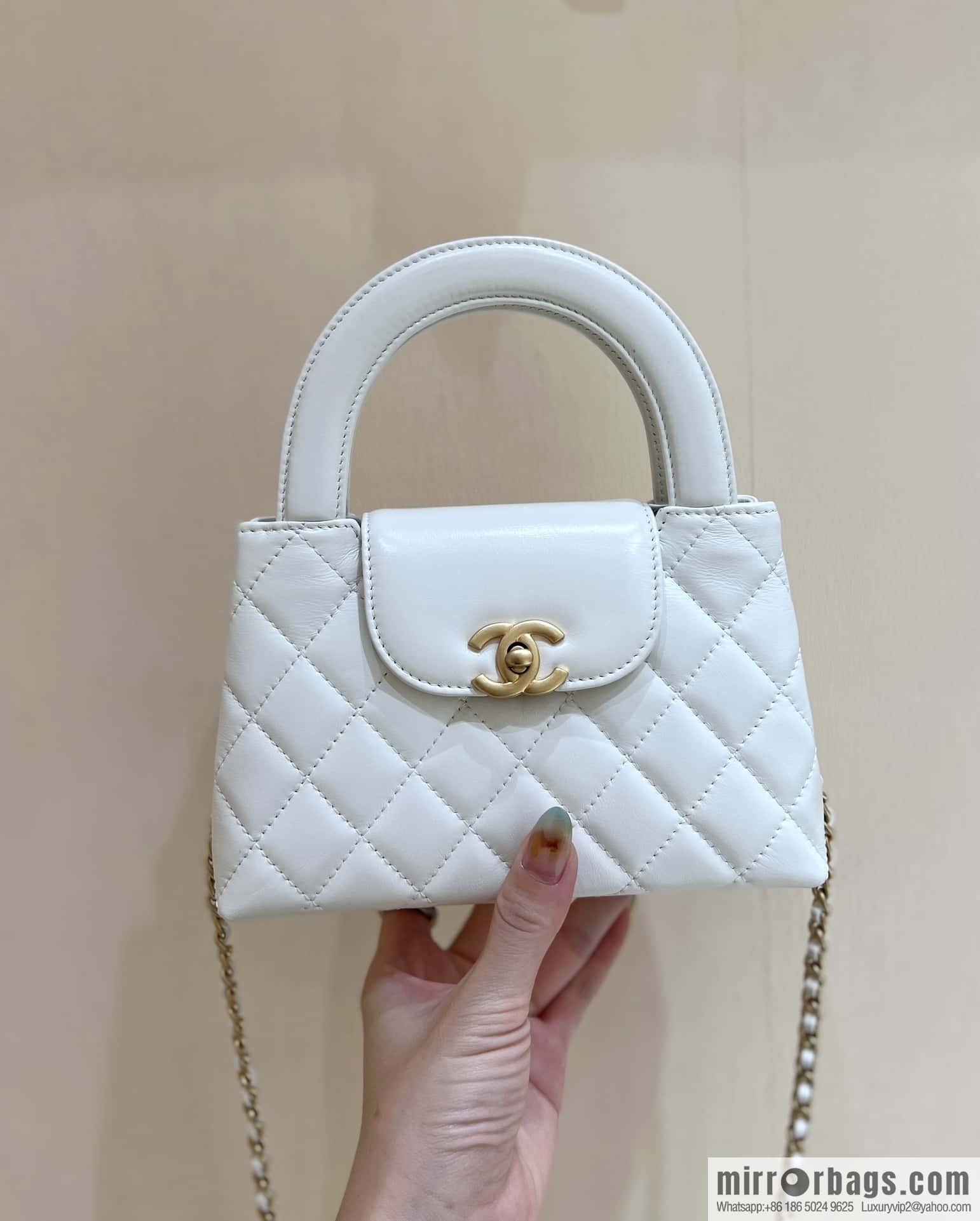 CHANEL 23K autumn and winter series, super hot Kelly bag AS4416 white
