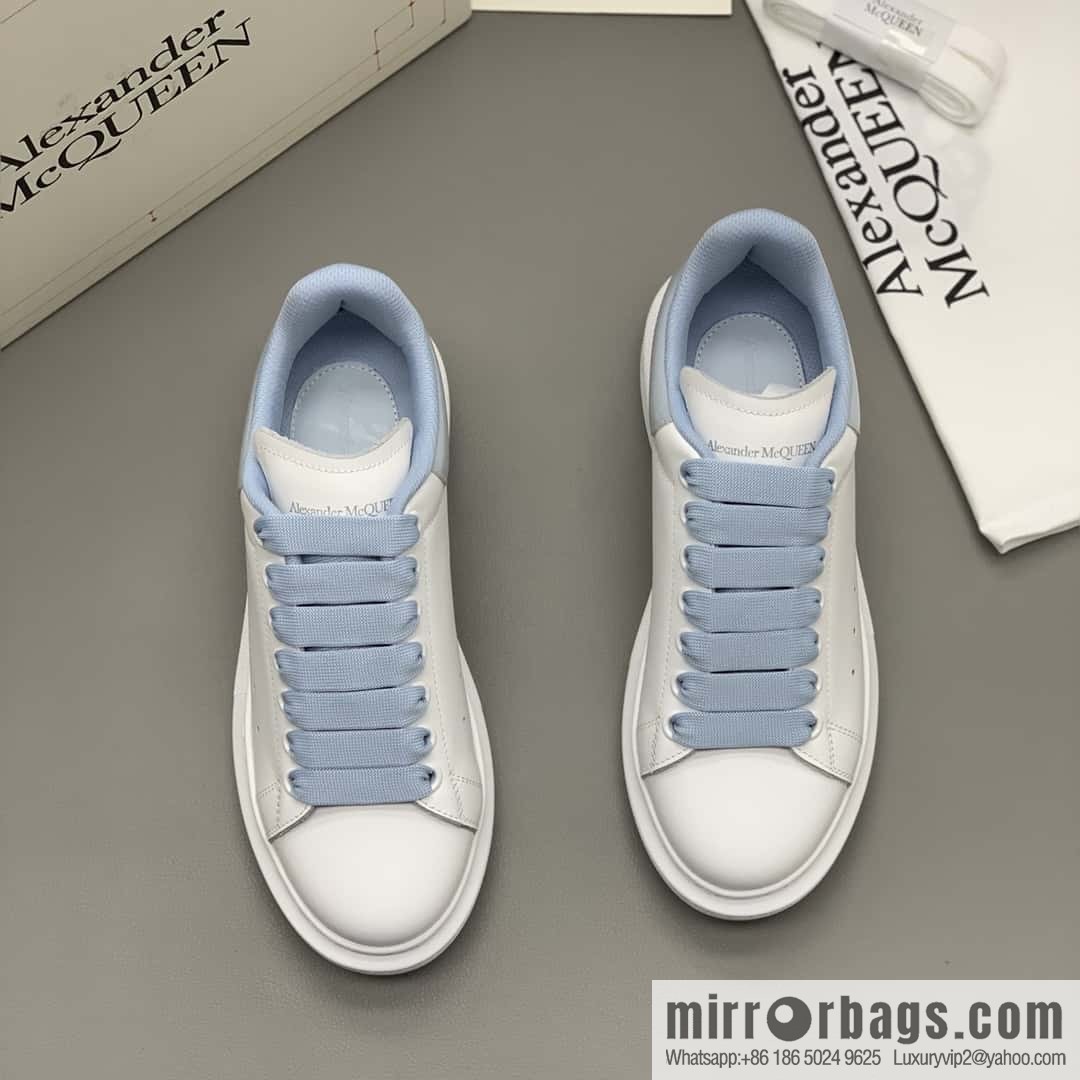 Alexander McQueen/Alexander McQueen MQ gray-blue patent leather tail couple casual shoes