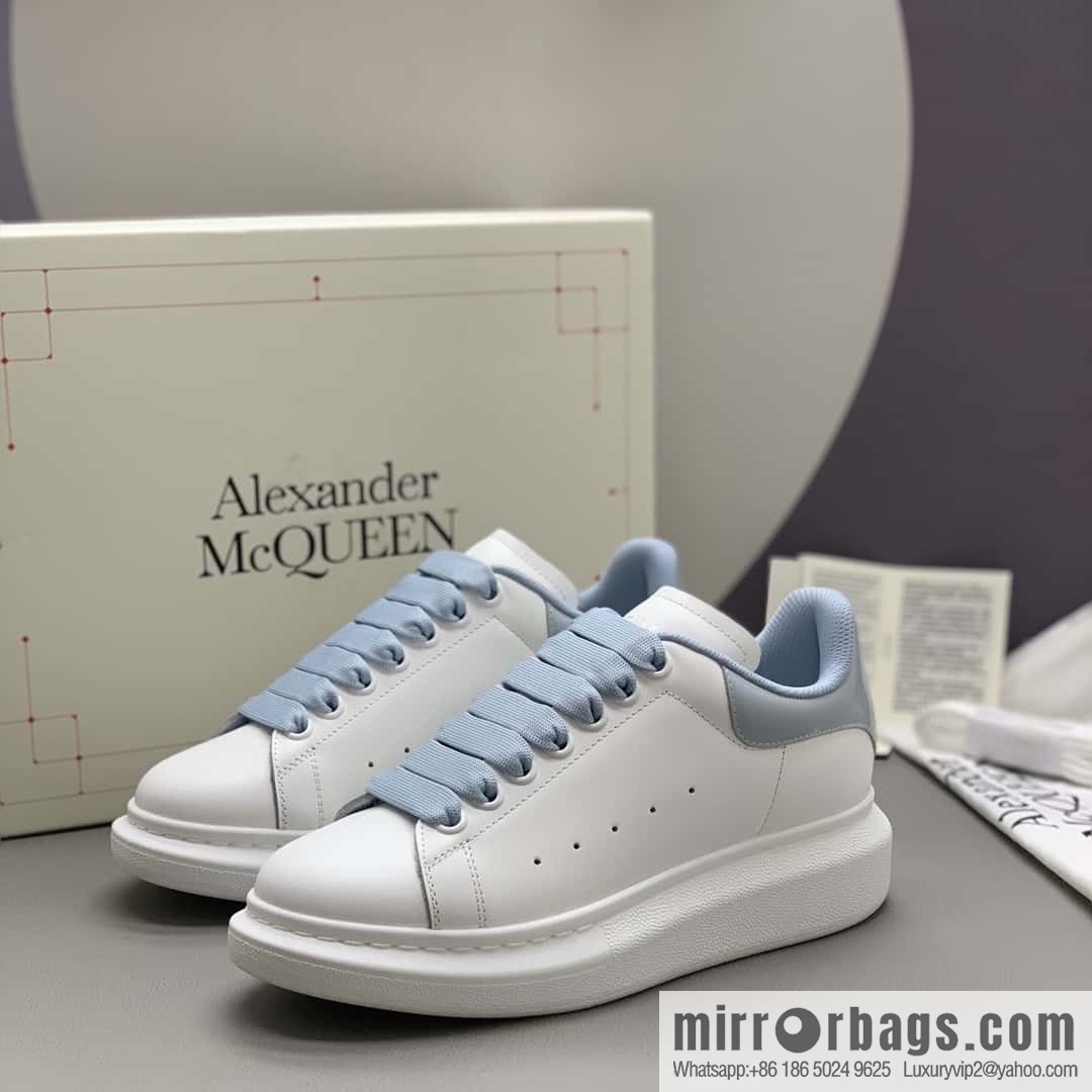Alexander McQueen/Alexander McQueen MQ gray-blue patent leather tail couple casual shoes