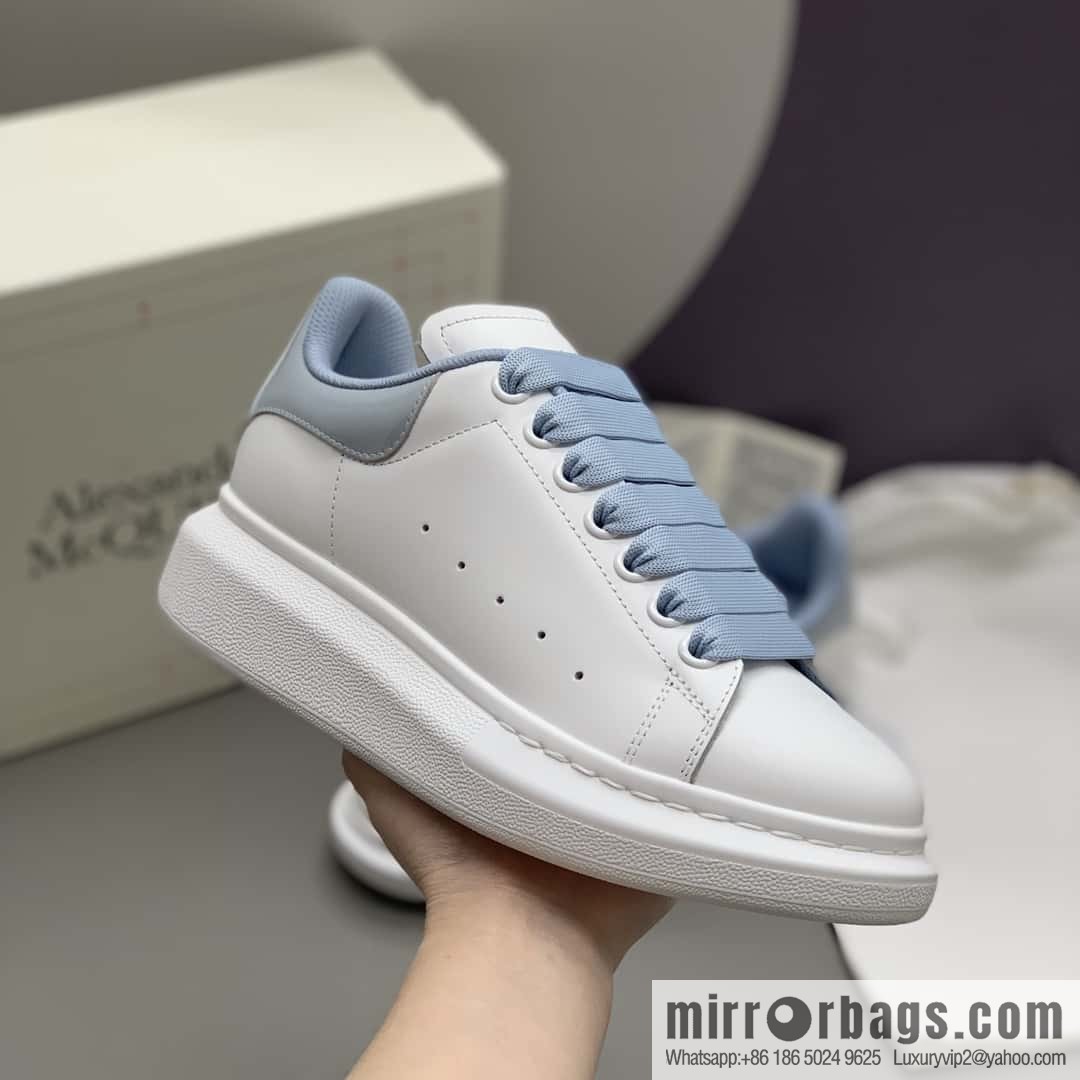 Alexander McQueen/Alexander McQueen MQ gray-blue patent leather tail couple casual shoes