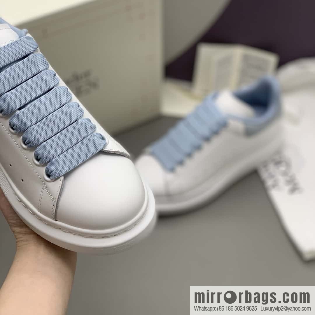 Alexander McQueen/Alexander McQueen MQ gray-blue patent leather tail couple casual shoes