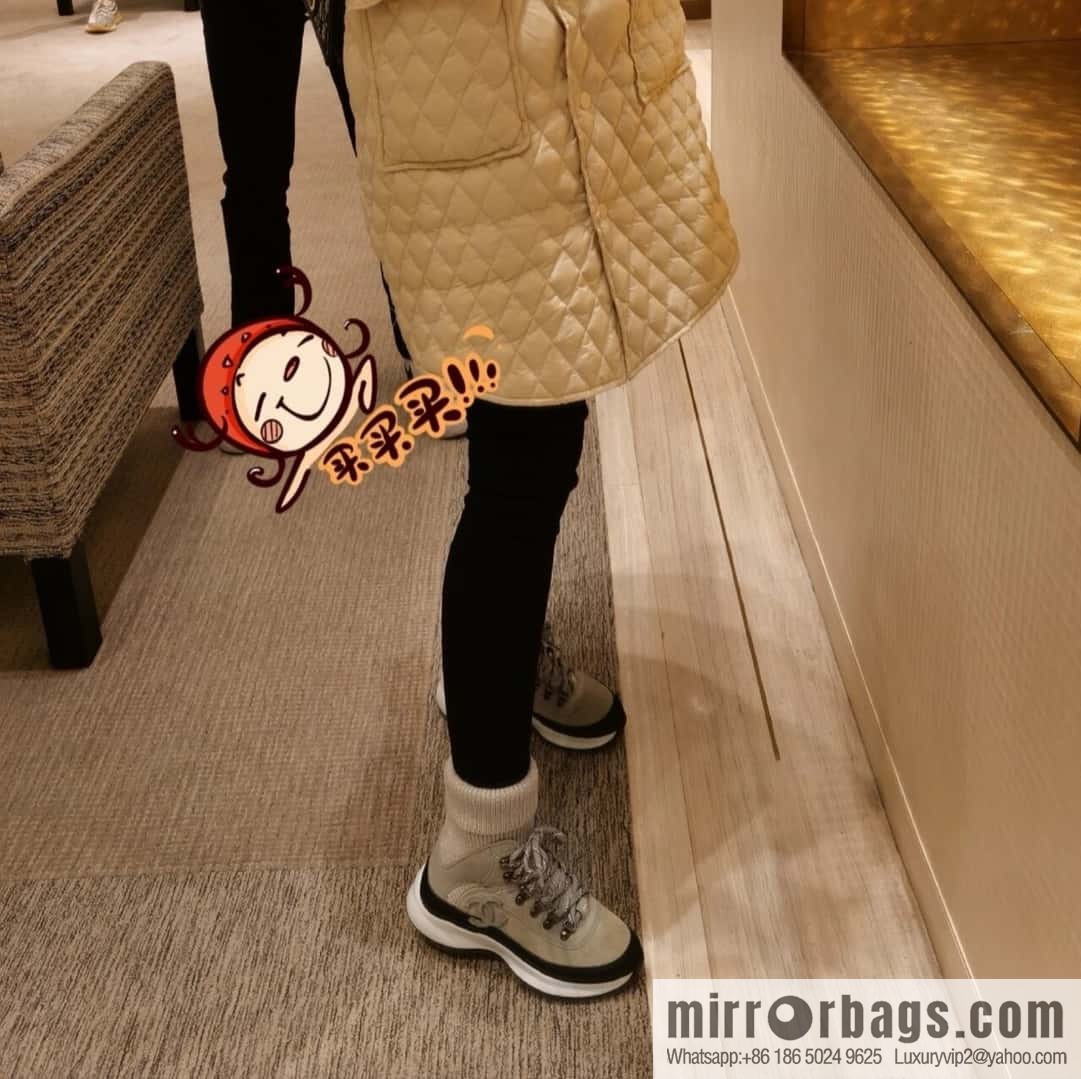 CHANEL autumn and winter wool socks high-top sneakers