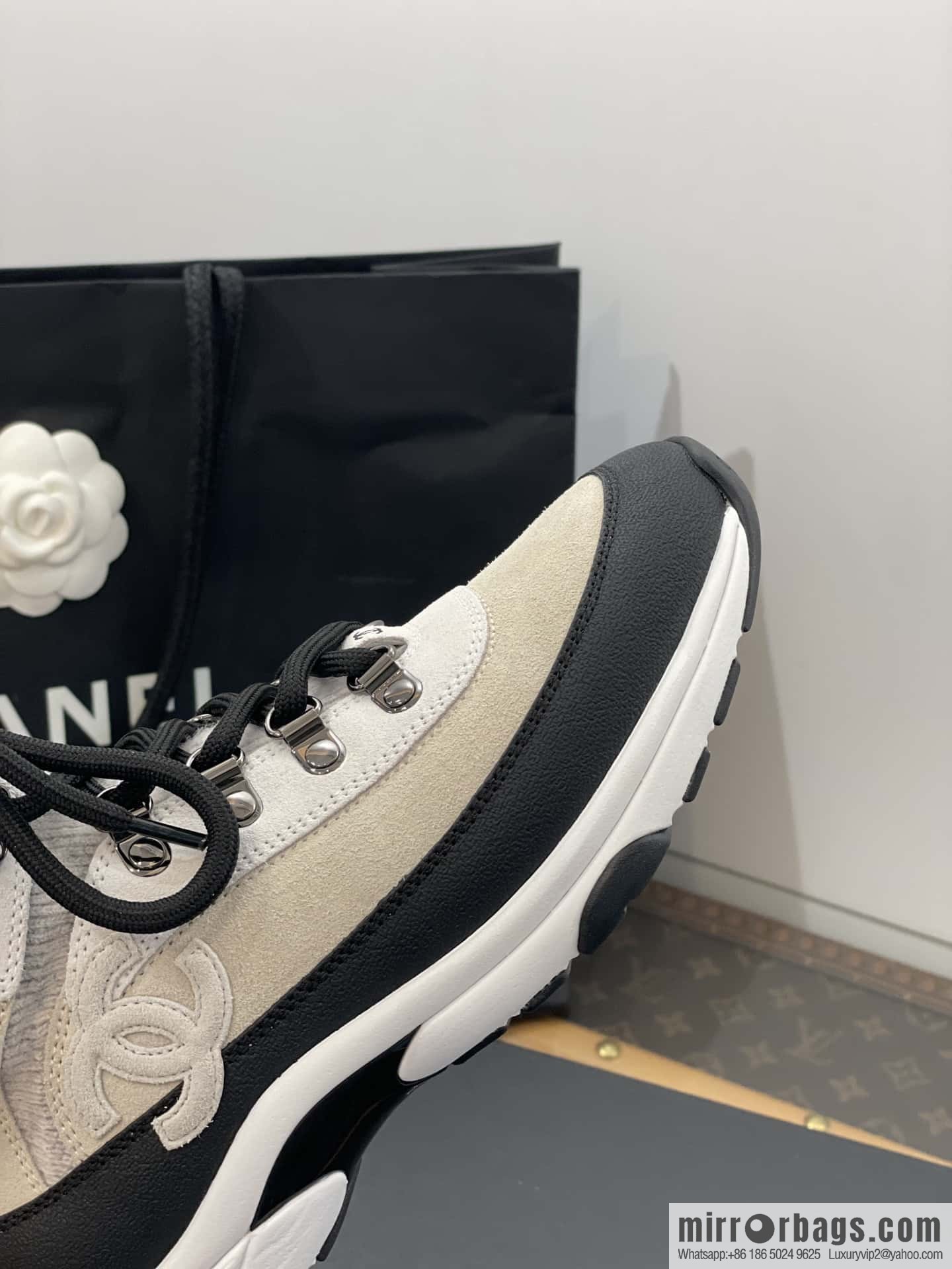 CHANEL autumn and winter wool socks high-top sneakers