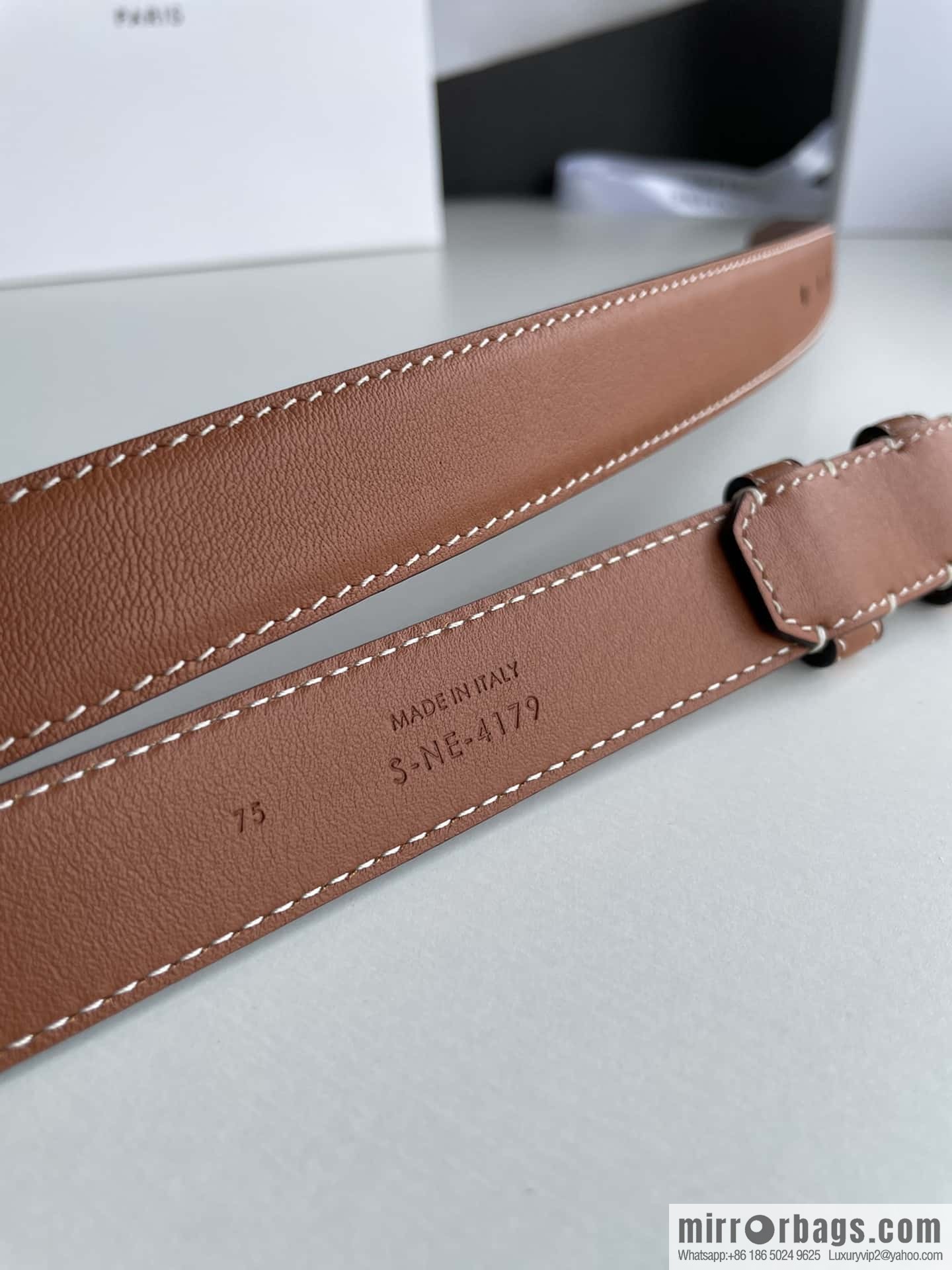CELINE Celine, vintage metal hardware first layer cowhide belt 2.4cm