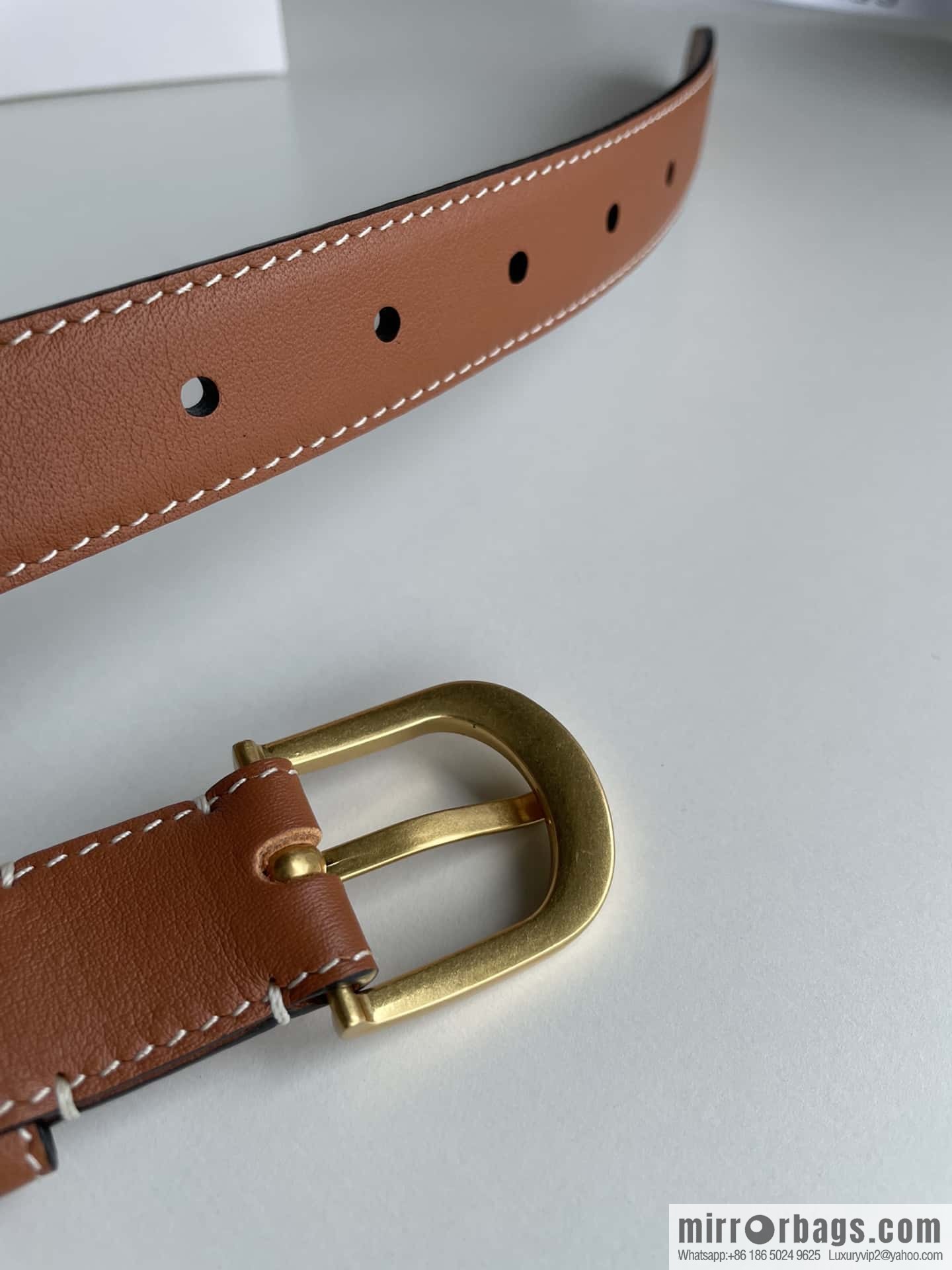 CELINE Celine, vintage metal hardware first layer cowhide belt 2.4cm