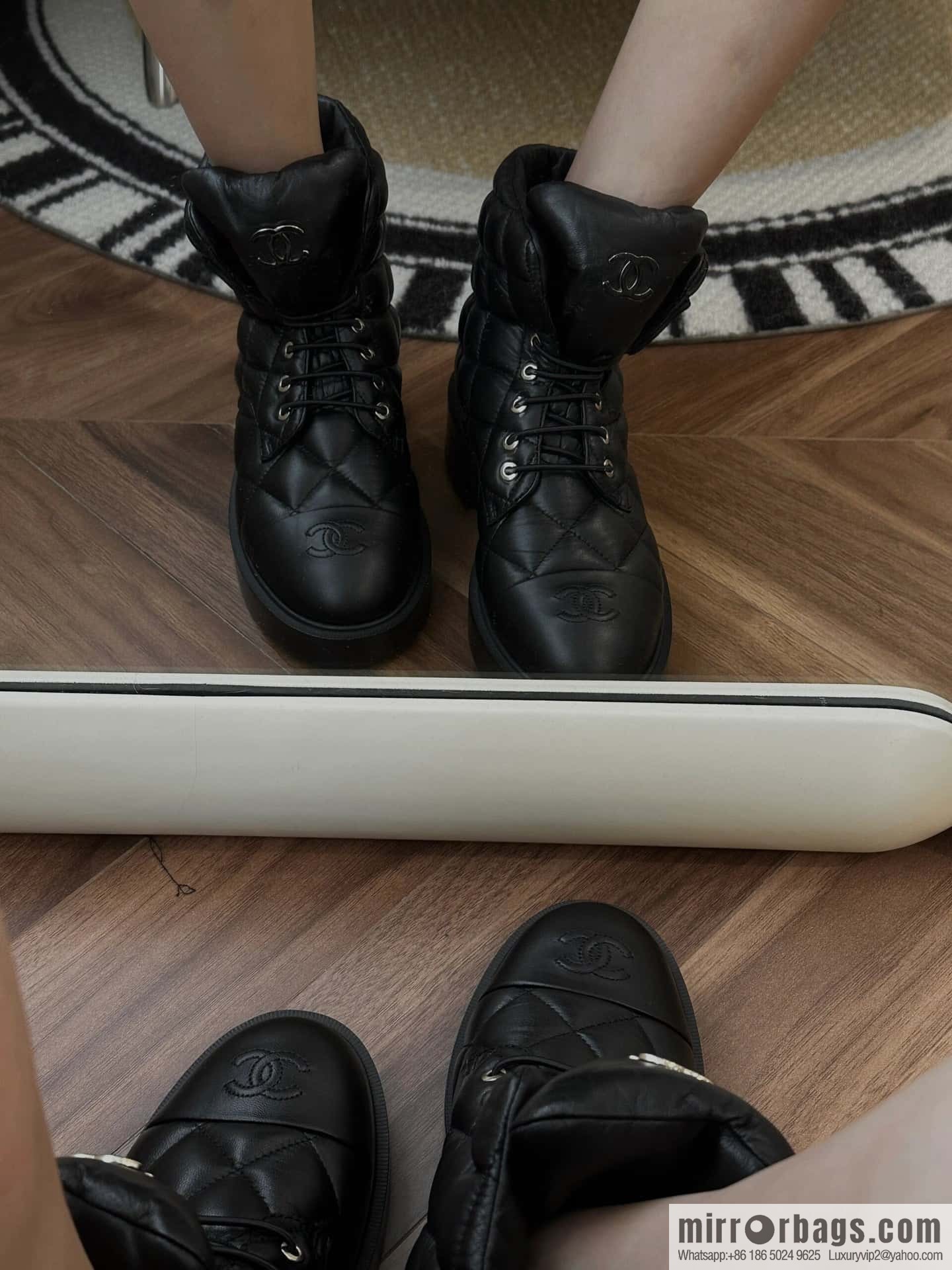CHANEL Xiaoxiang Autumn and winter rhombus bread boots