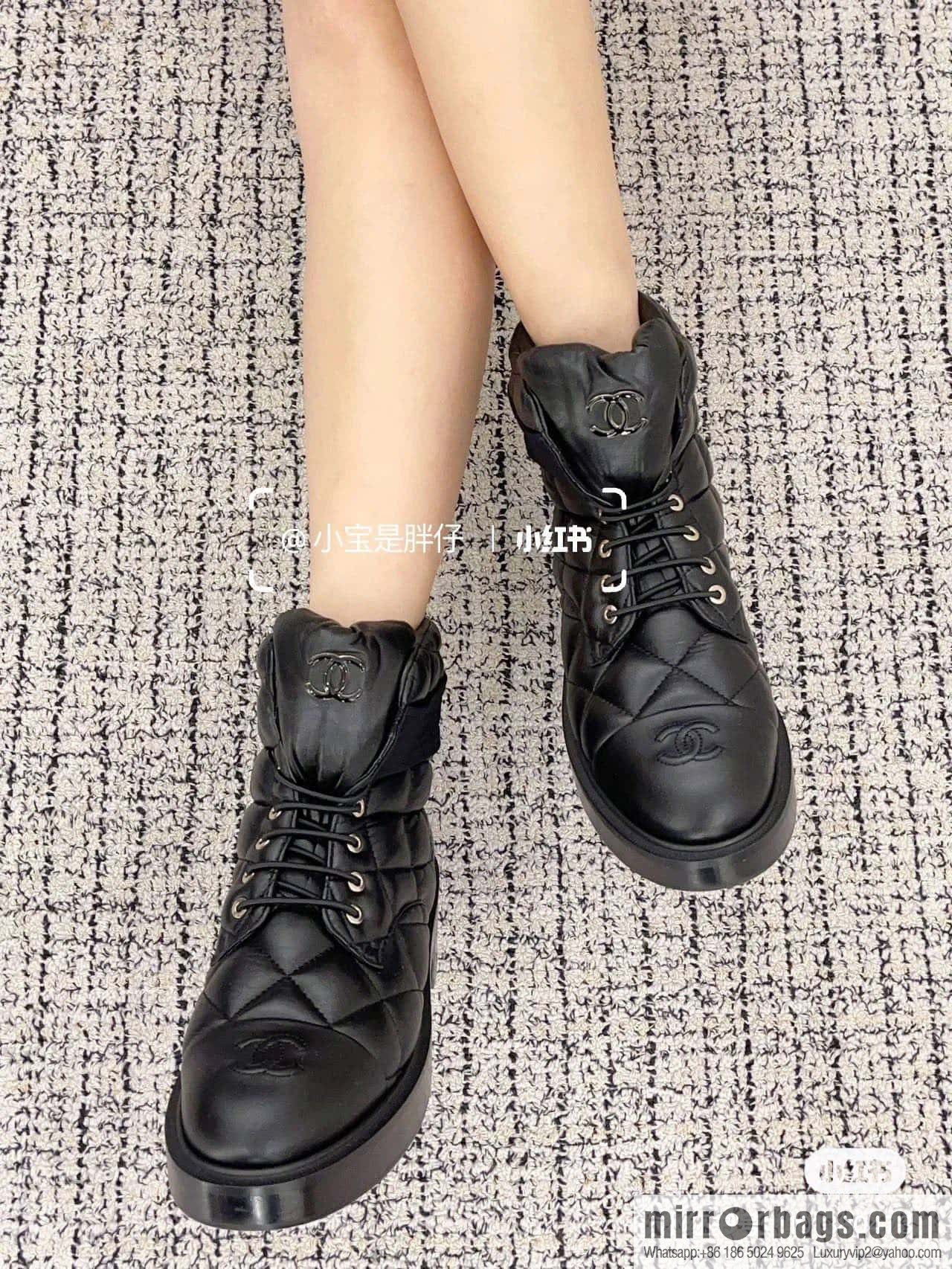 CHANEL Xiaoxiang Autumn and winter rhombus bread boots