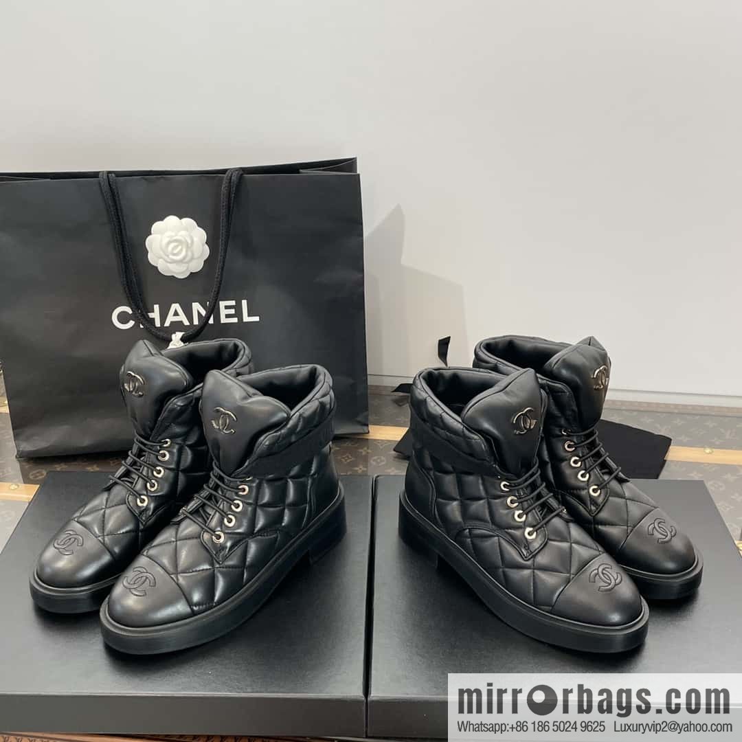 CHANEL Xiaoxiang Autumn and winter rhombus bread boots