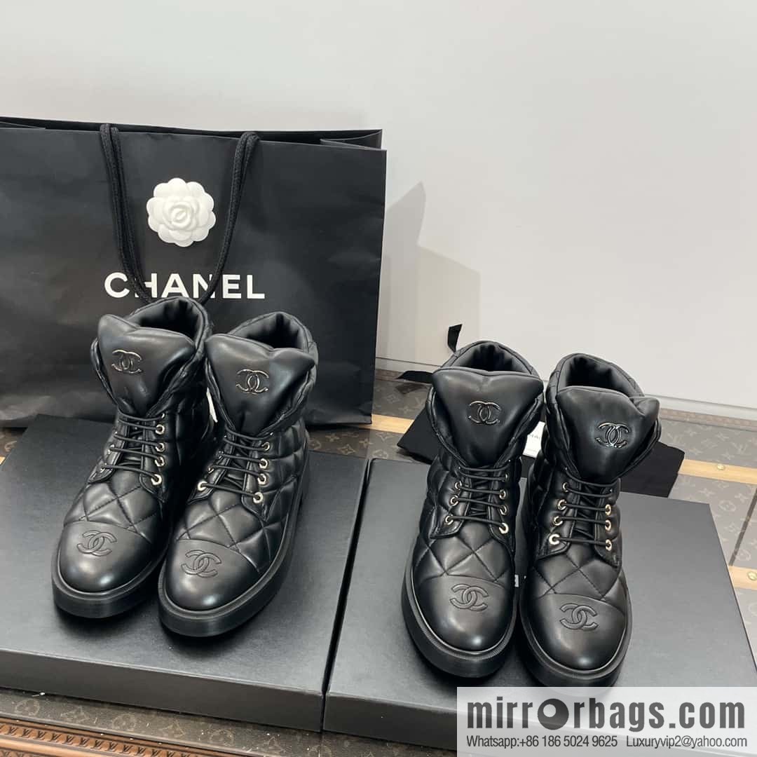 CHANEL Xiaoxiang Autumn and winter rhombus bread boots