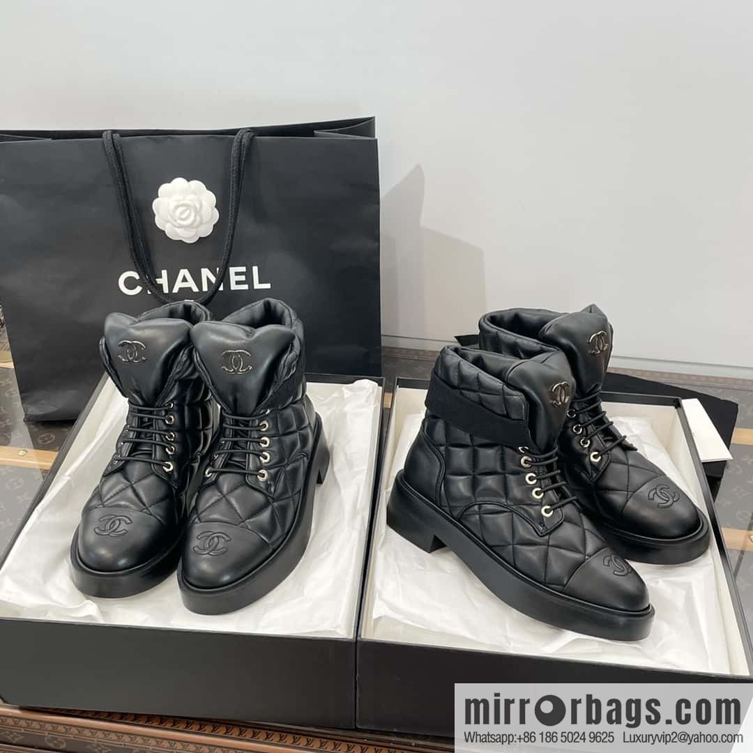 CHANEL Xiaoxiang Autumn and winter rhombus bread boots
