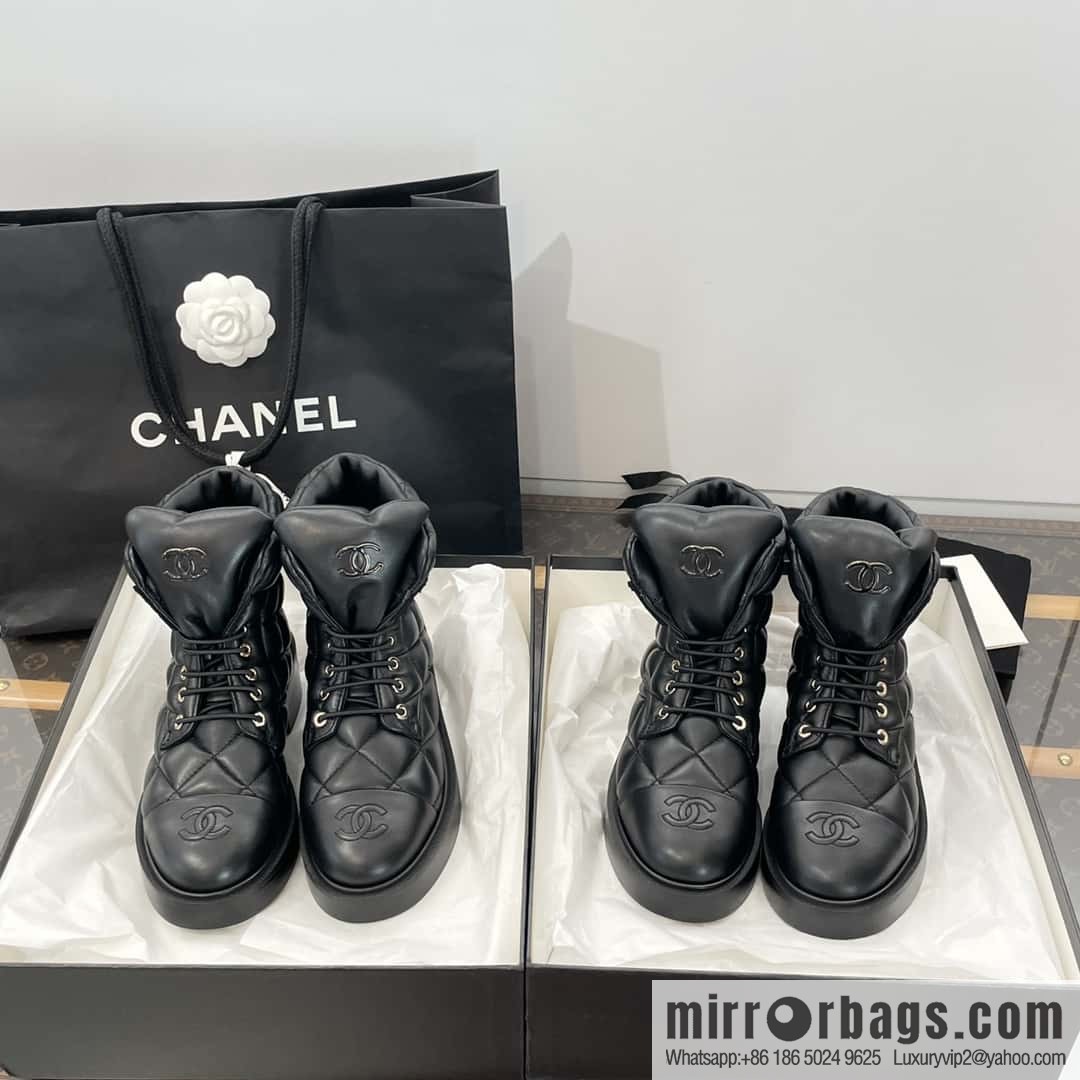 CHANEL Xiaoxiang Autumn and winter rhombus bread boots