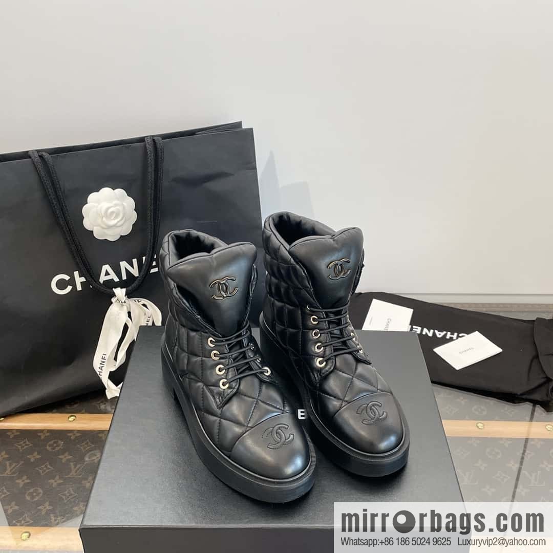 CHANEL Xiaoxiang Autumn and winter rhombus bread boots