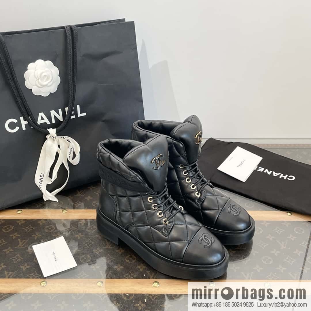 CHANEL Xiaoxiang Autumn and winter rhombus bread boots