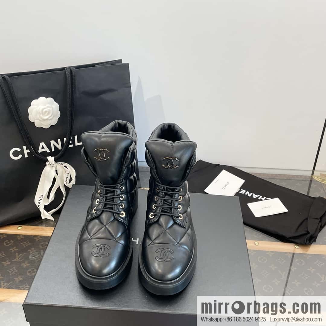 CHANEL Xiaoxiang Autumn and winter rhombus bread boots