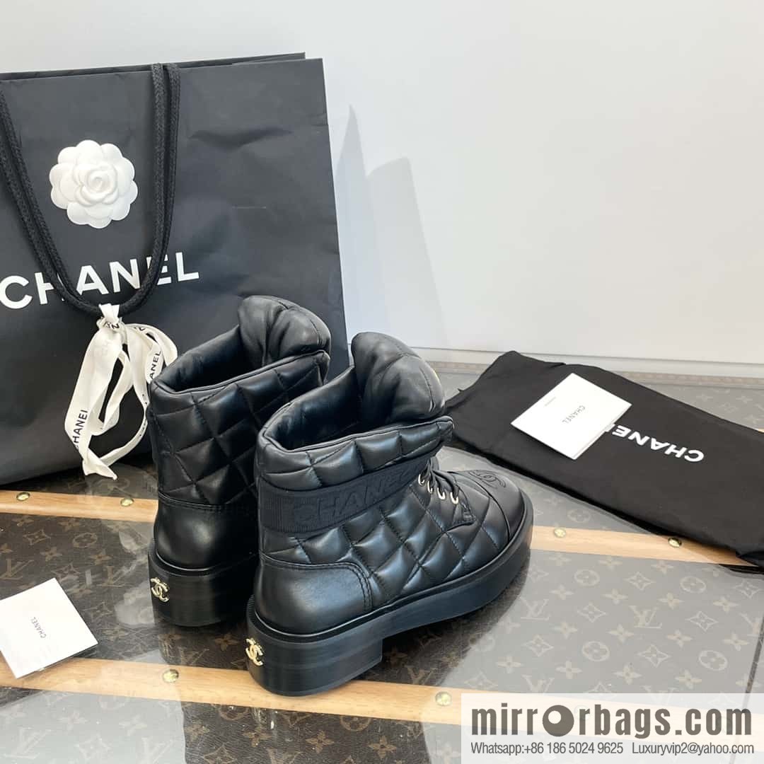 CHANEL Xiaoxiang Autumn and winter rhombus bread boots