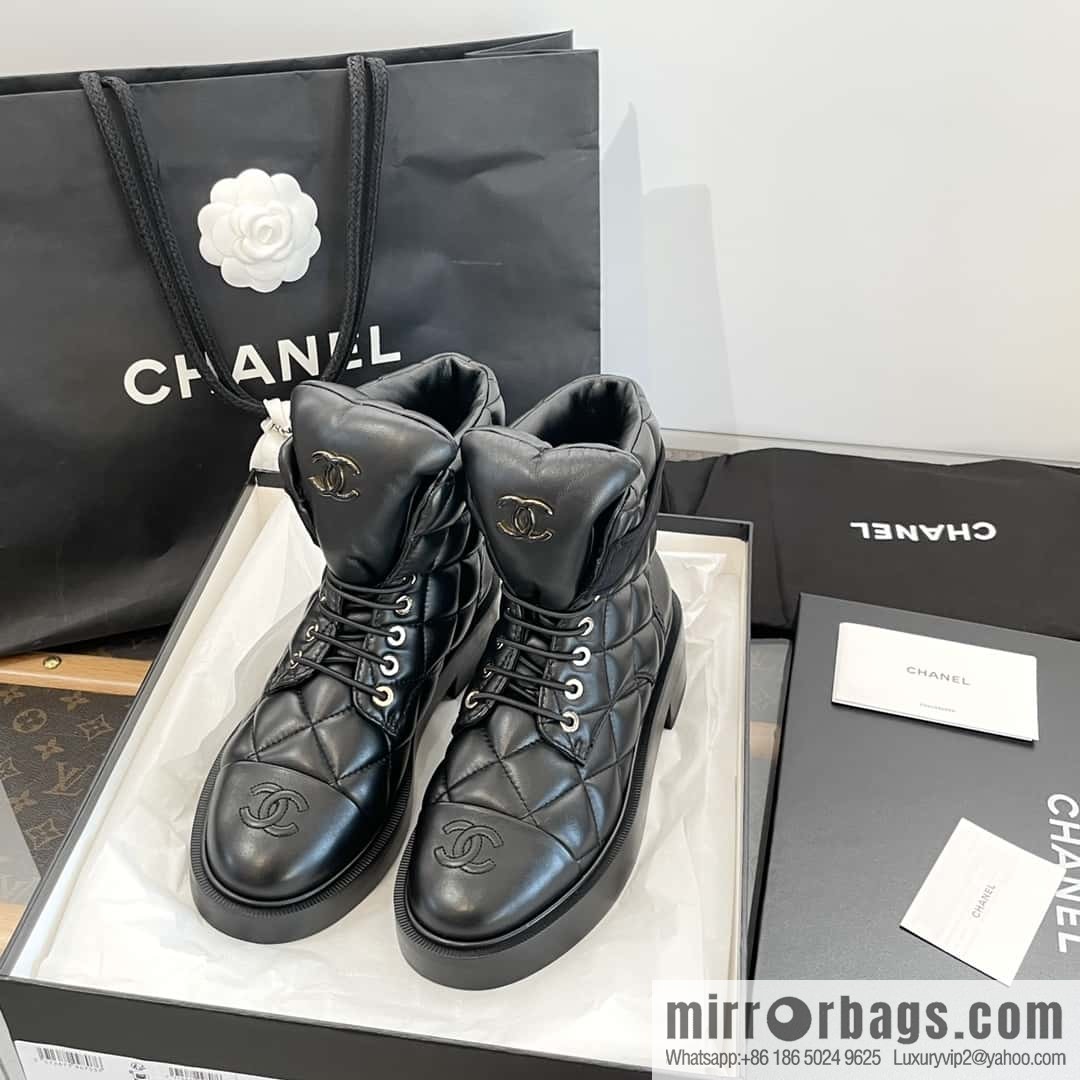 CHANEL Xiaoxiang Autumn and winter rhombus bread boots