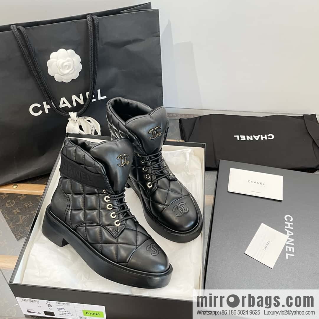 CHANEL Xiaoxiang Autumn and winter rhombus bread boots