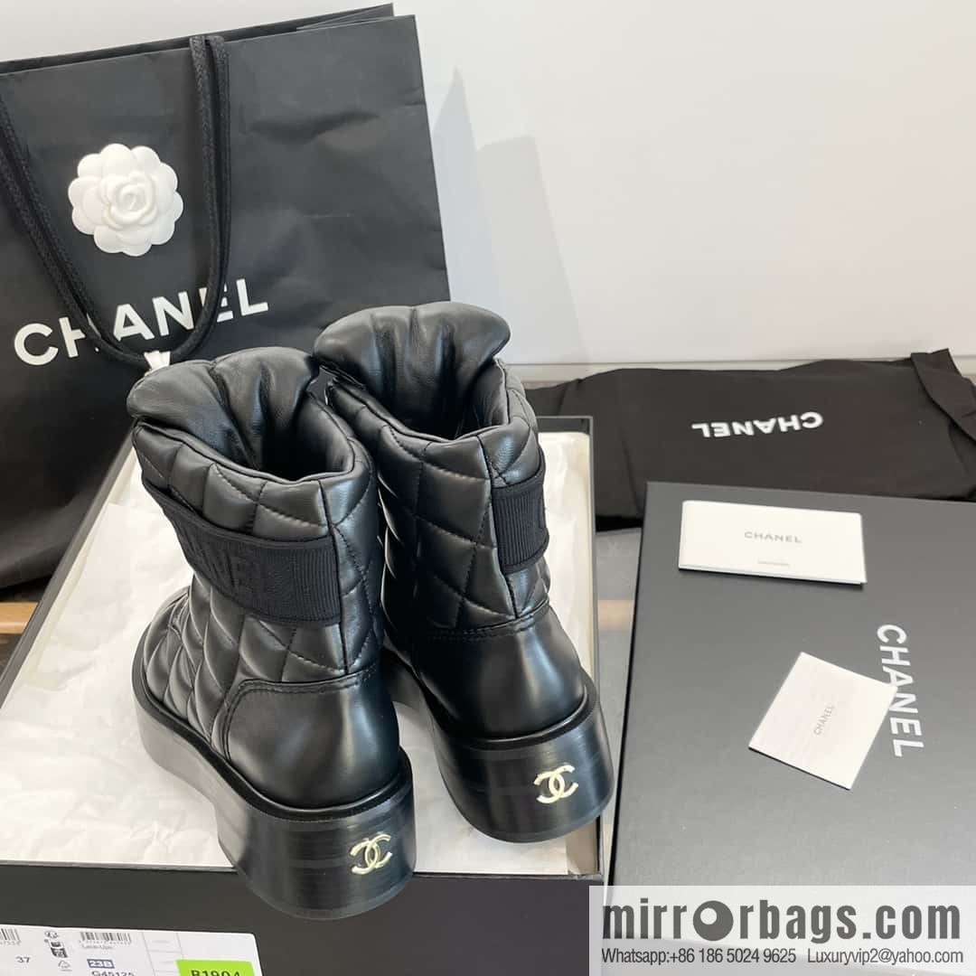 CHANEL Xiaoxiang Autumn and winter rhombus bread boots