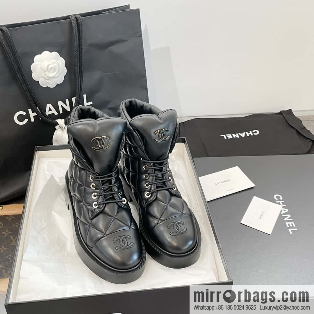 CHANEL Xiaoxiang Autumn and winter rhombus bread boots