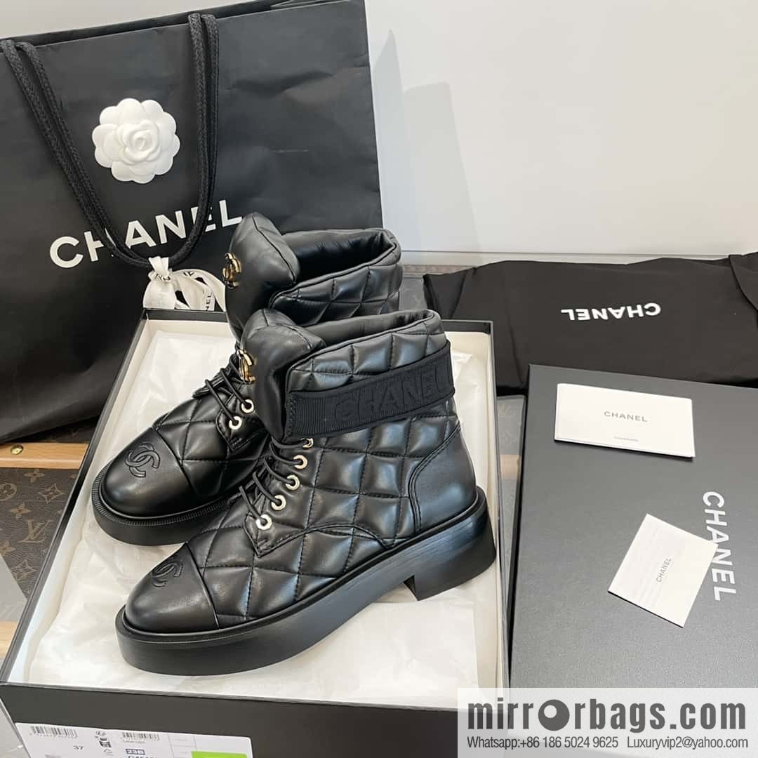 CHANEL Xiaoxiang Autumn and winter rhombus bread boots
