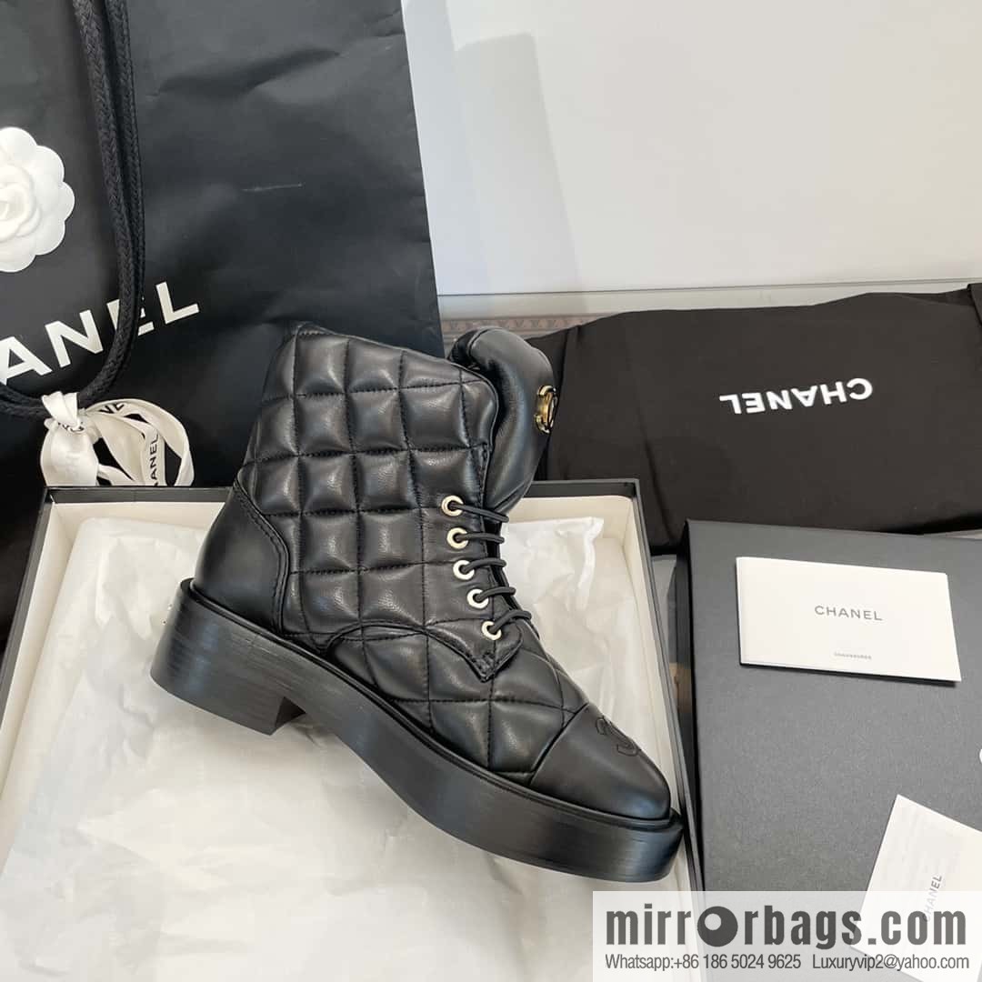 CHANEL Xiaoxiang Autumn and winter rhombus bread boots