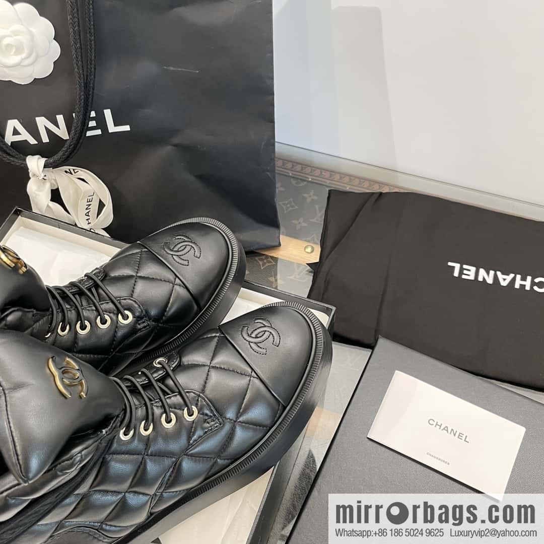 CHANEL Xiaoxiang Autumn and winter rhombus bread boots