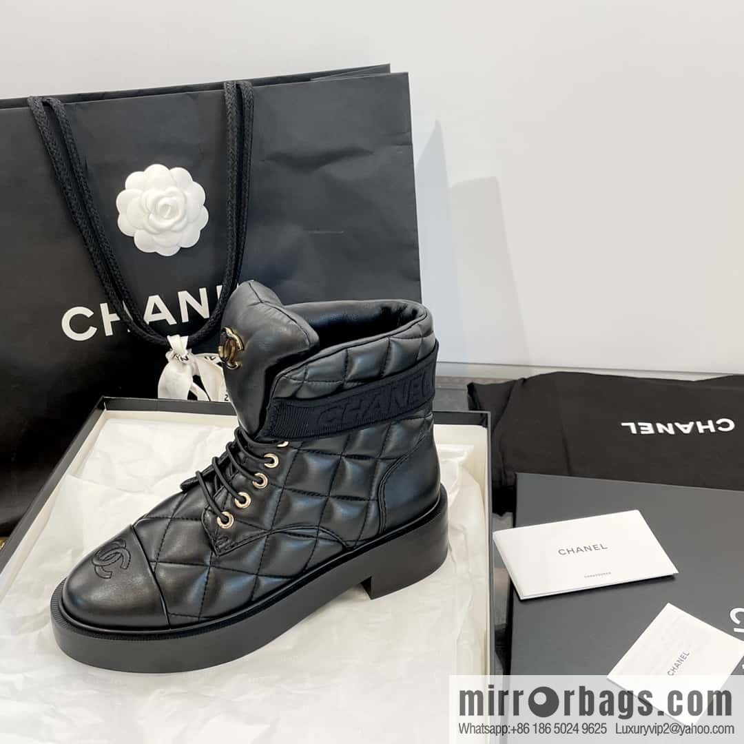 CHANEL Xiaoxiang Autumn and winter rhombus bread boots