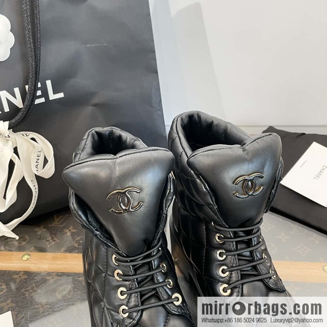 CHANEL Xiaoxiang Autumn and winter rhombus bread boots