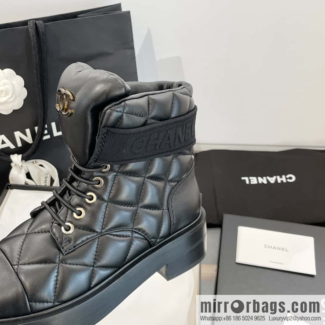 CHANEL Xiaoxiang Autumn and winter rhombus bread boots