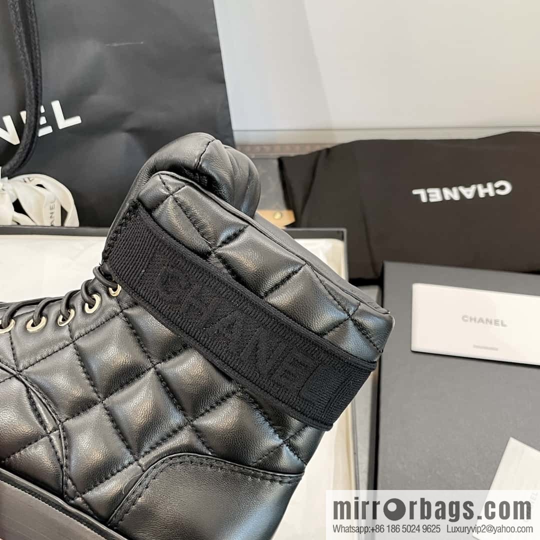 CHANEL Xiaoxiang Autumn and winter rhombus bread boots