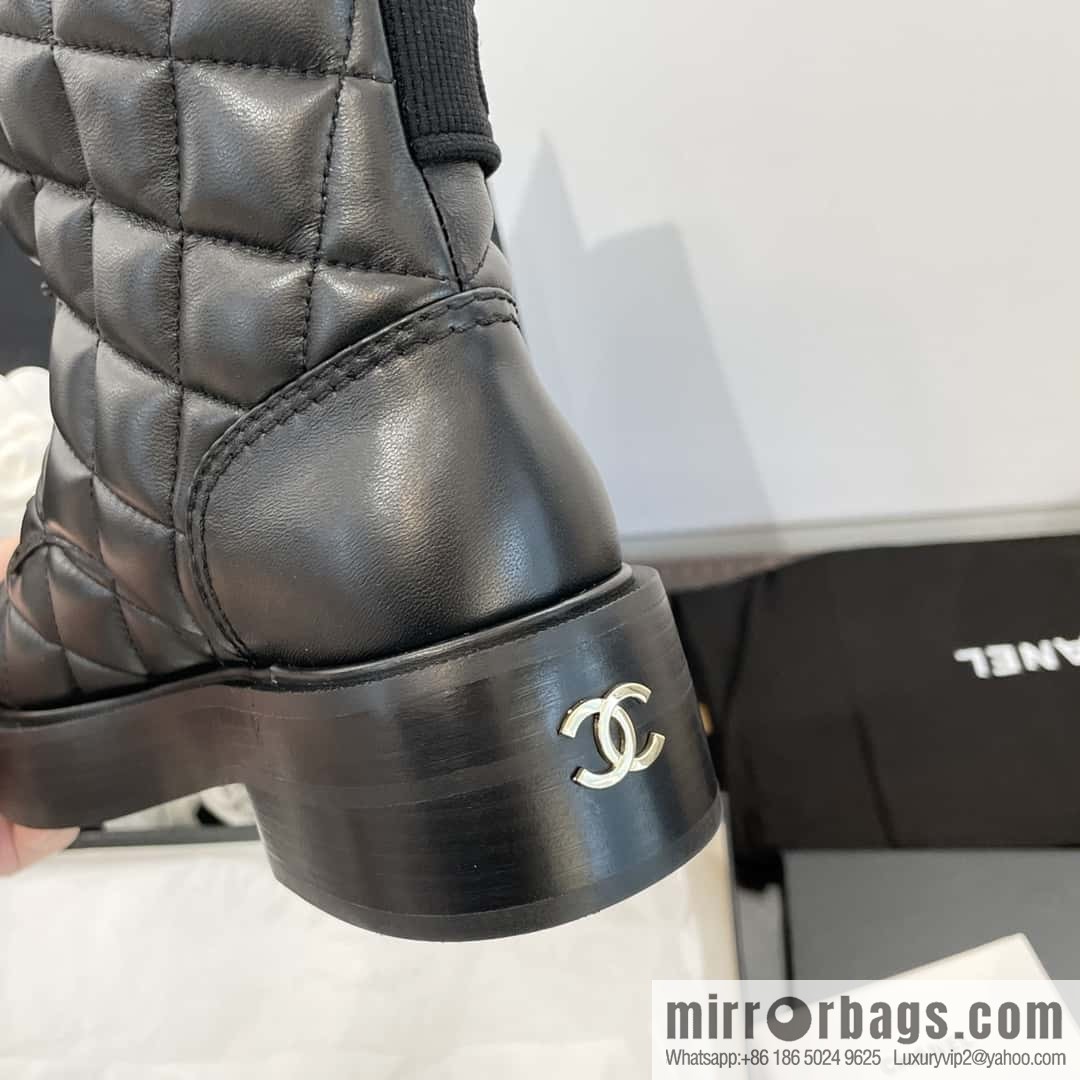CHANEL Xiaoxiang Autumn and winter rhombus bread boots