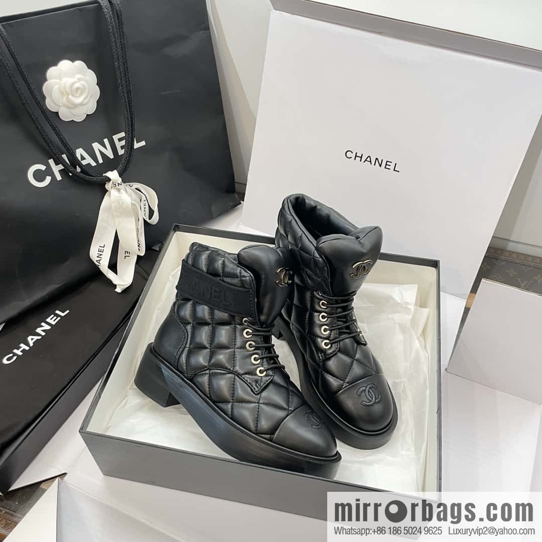 CHANEL Xiaoxiang Autumn and winter rhombus bread boots