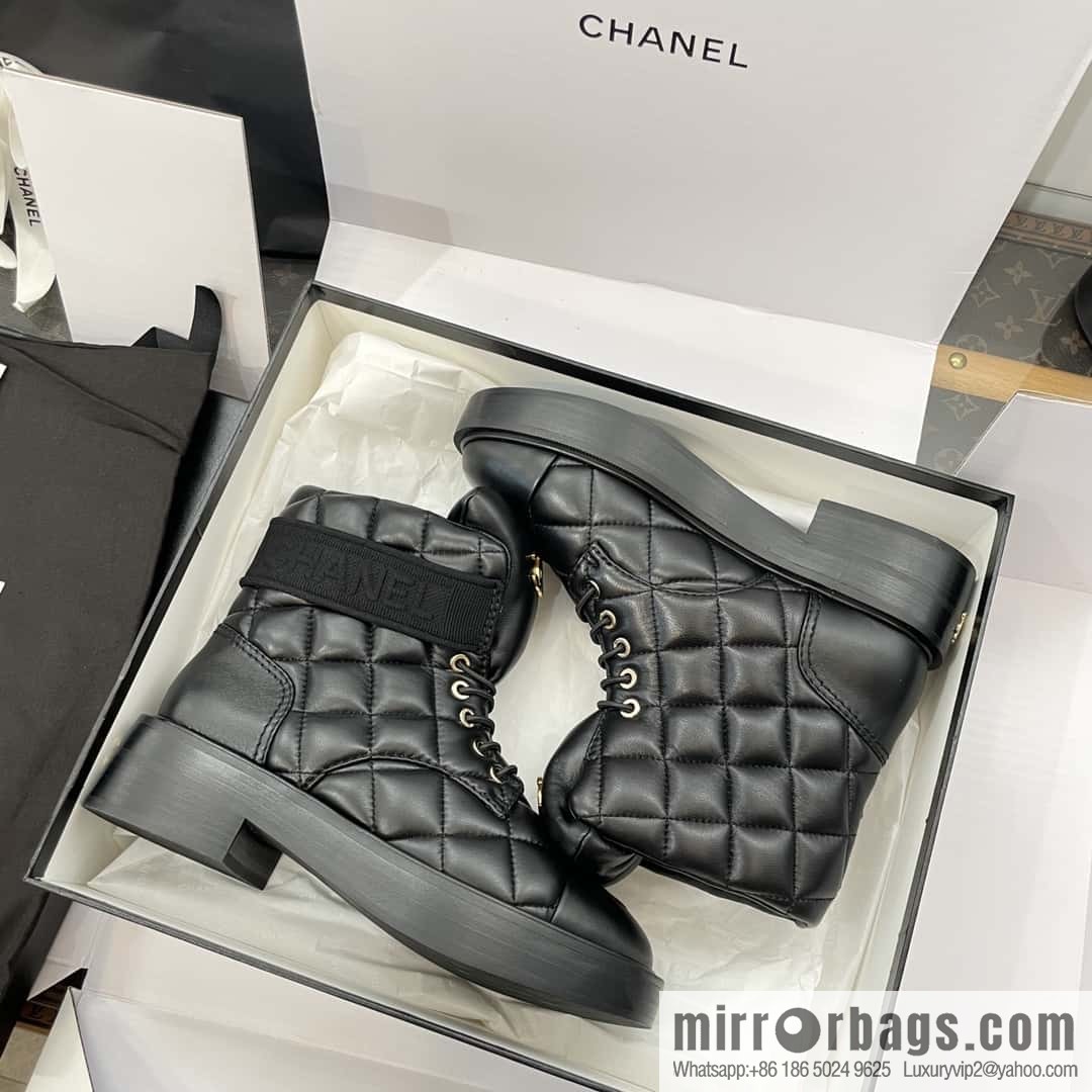 CHANEL Xiaoxiang Autumn and winter rhombus bread boots