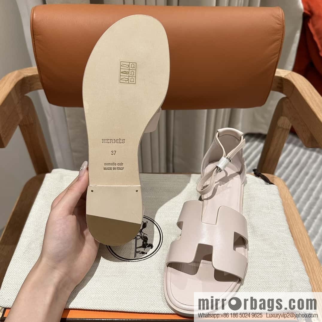 Hermès imported Italian cowhide, new small sandals