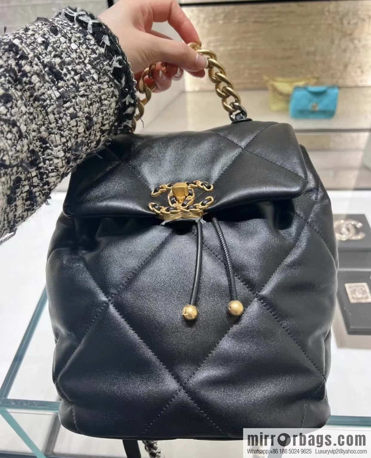 CHANEL 24C early spring vacation series 19 double backpack AS4223