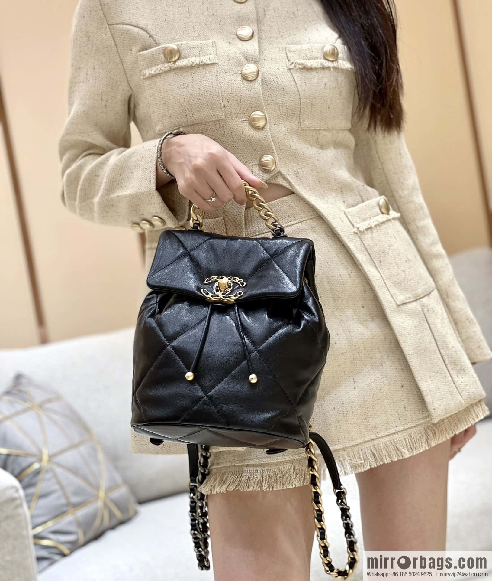 CHANEL 24C early spring vacation series 19 double backpack AS4223