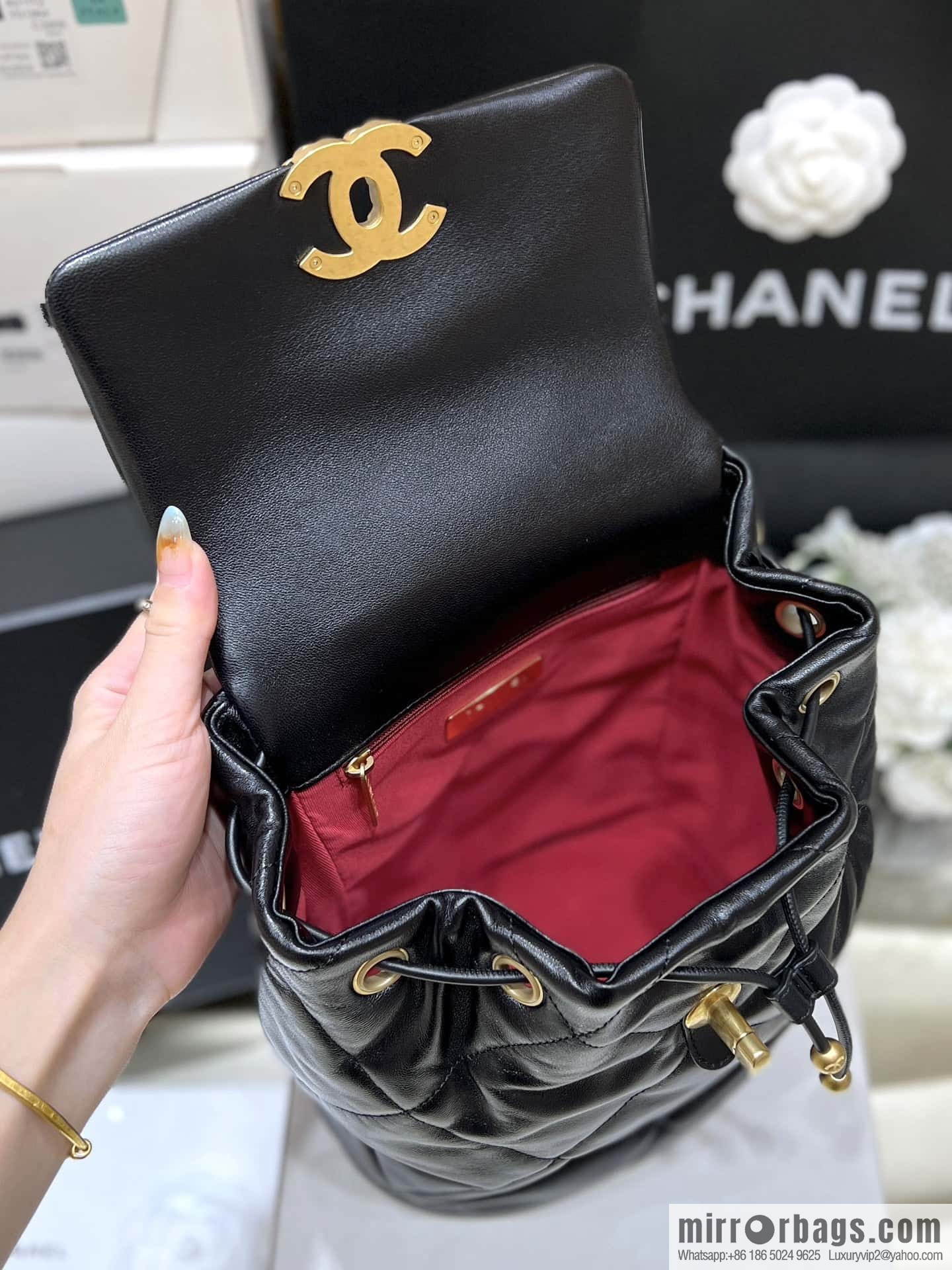 CHANEL 24C early spring vacation series 19 double backpack AS4223
